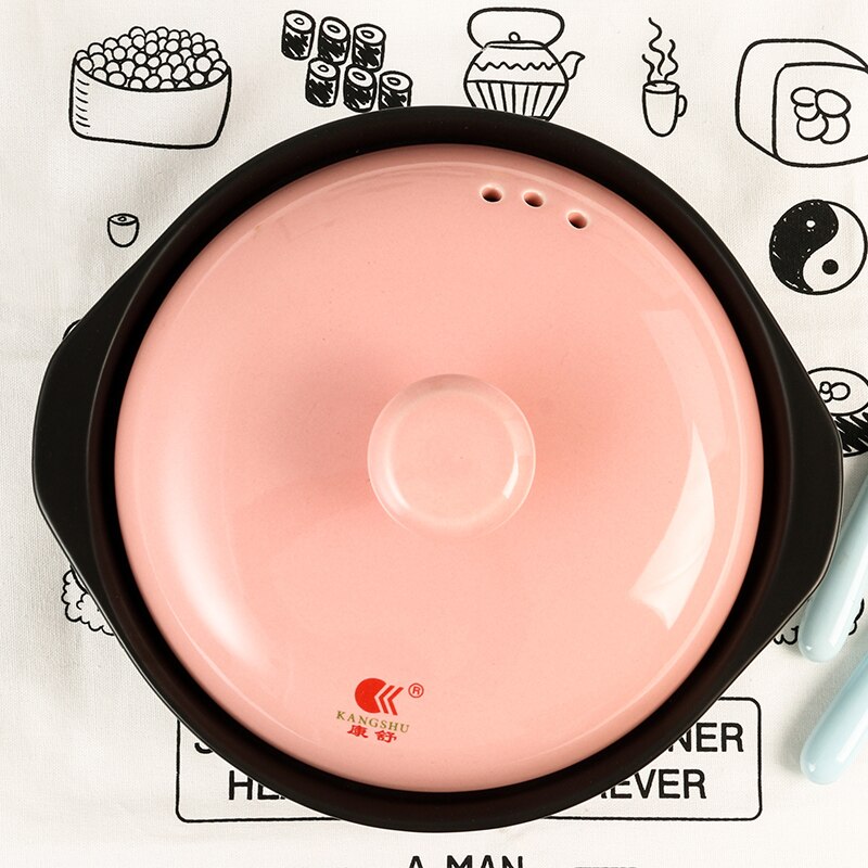 Casserole High Temperature Health Soup Pot Korean Style Color Cover Wide Mouth Soup Pot Open Fire Casserole Household Shallow