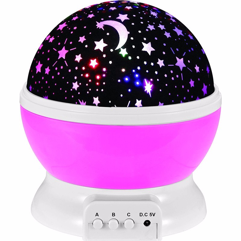 Novelty Moon Sky Star Night Light Projector Lamp Romantische Roterende Projectie Kids Kinderen Baby Bed Kamer Slapen Nachtlampje