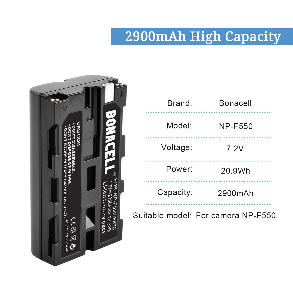 Bonacell 2900mAh NP-F550 NP F550 NP-F570 Camera Battery For Sony NP-F330 NP-F530 NP-F570 NP-F730 NP-F750 CCD-TRV81 CCD-RV100 L70