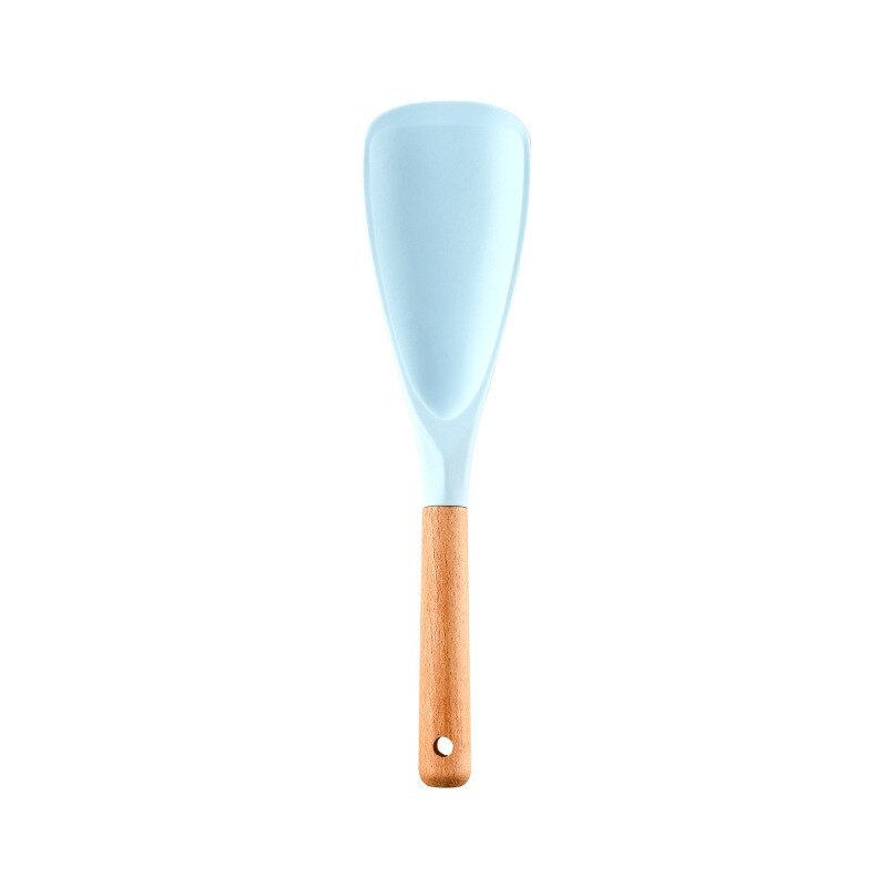 Utensils Silicone Kitchenware Blue 1 Pcs Non Stick Cooking Pot Kitchen Cookware Spatula Ladle Egg Beaters Shovel Soup Spoon: Blue DuckbillShovel