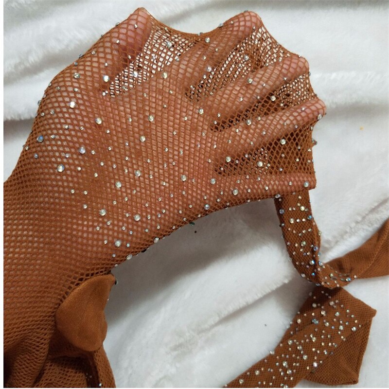 Småbarn barn flickor barn mesh nät nät strumpbyxor diamant strumpbyxor strass shine casual strumpor: B