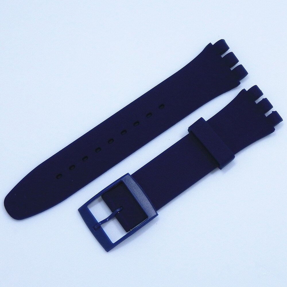 Correa de reloj para Swatch, accesorios de pulsera de silicona de goma, 17mm, 19mm, 20mm