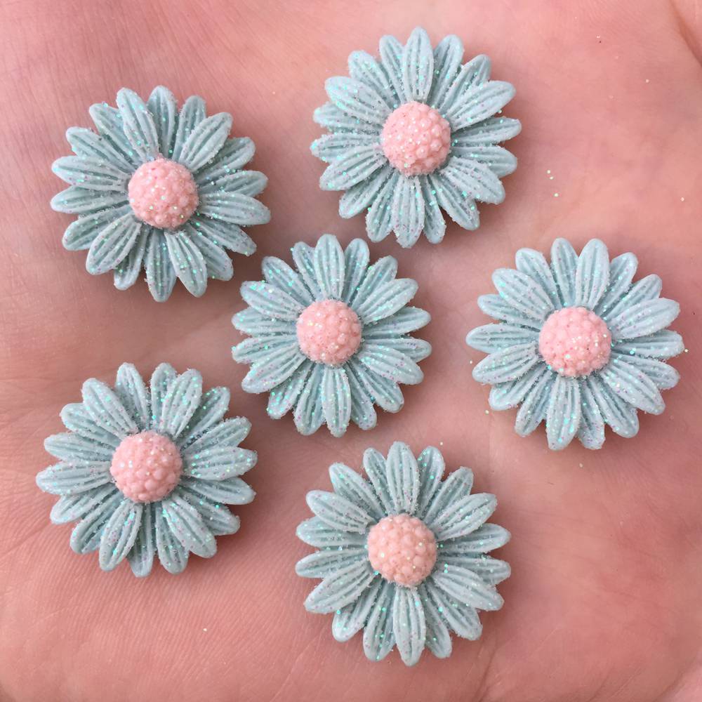 10pz resina 20mm luccichio Bepowder margherita Flatback bottoni in pietra album di ritagli abbellimenti di nozze per la decorazione di abbigliamento fai da te: 5