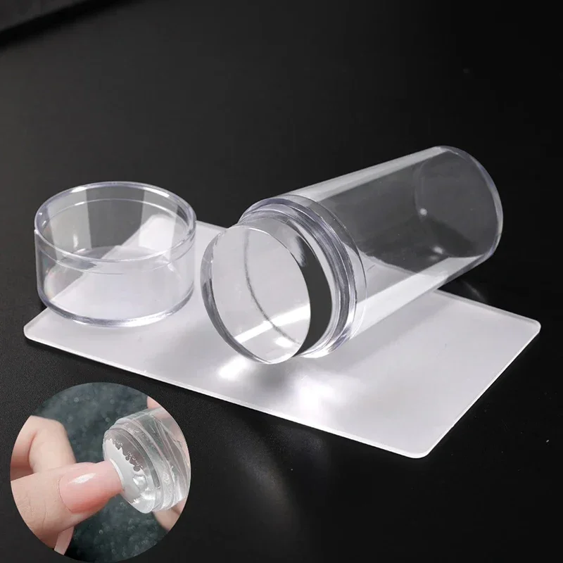 Silicone Transparent Template Seal Stamper Scraper Stamping French Manicure Plate Stamp Stencil Nail Stamp Art Embossing Tools: Red