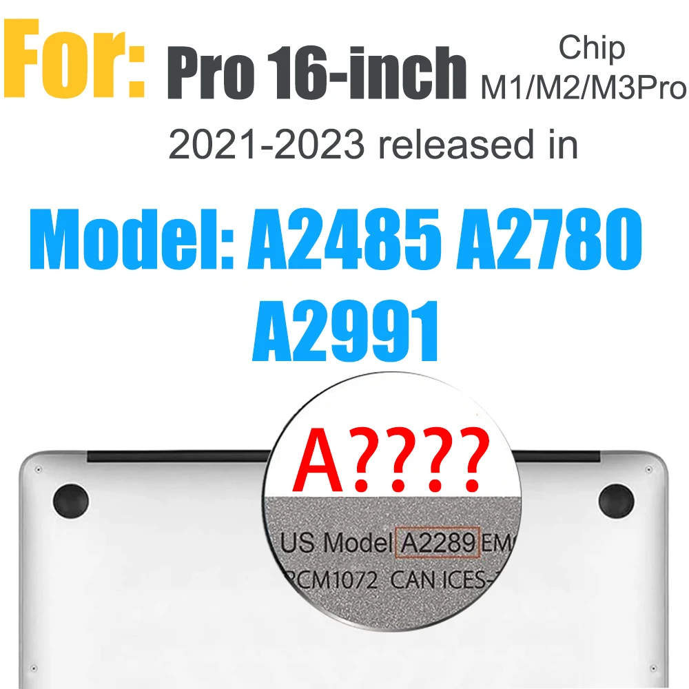 Kryształowe twarde etui do MacBook Pro Air13 14 15 16 cali Etui ochronne przezroczyste Model A2681 A3113A3114 A2941 A2991 A2442 A2337 A2338: Black