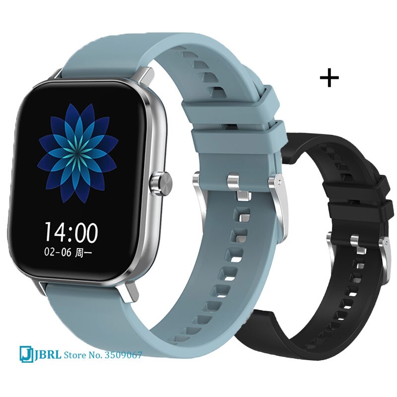 sport ecg firkantet digital klokke menn kvinner bluetooth samtale besvare digital armbåndsur dame stål passe klokker herre android ios: Dt35ec sølvblå 2