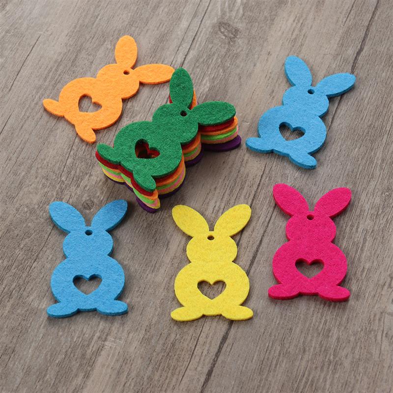 Décor de lapin de pâques non tissé 10 pièces, mignon et pour sac vêtements (couleur mixte)
