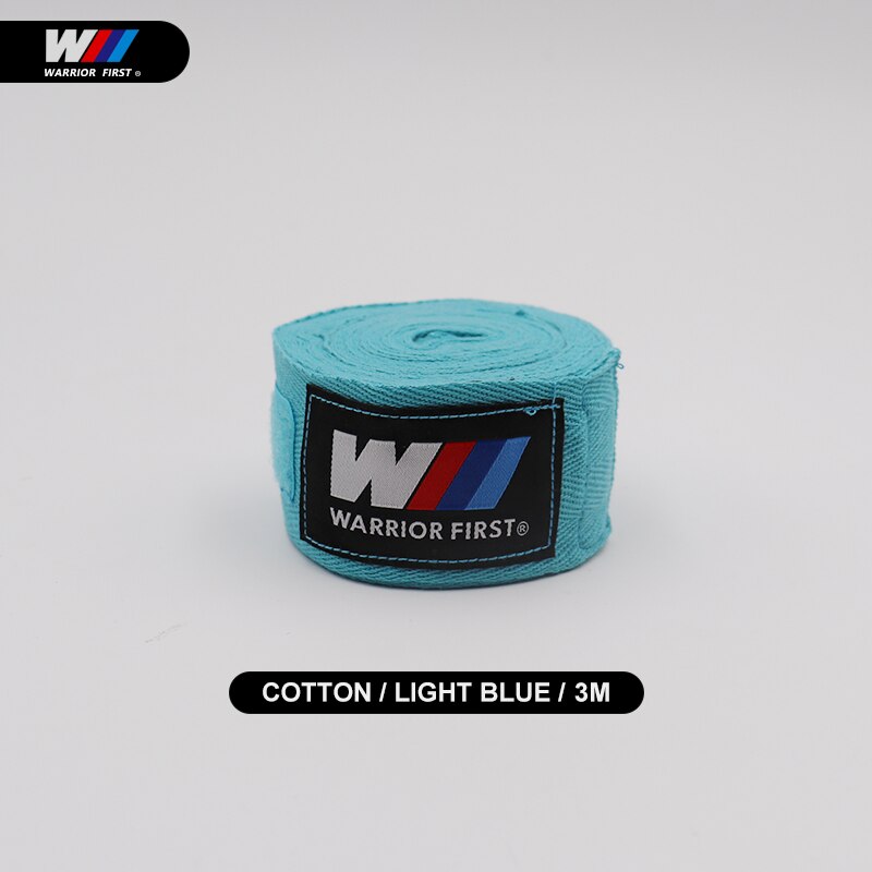 2 teile/paket 3M/5M Länge 100% Baumwolle Boxen Hand wickelt MMA Muay thailändisch trete Boxen boxbandagen Für Ausbildung Bandagen: 3m-hell Blau