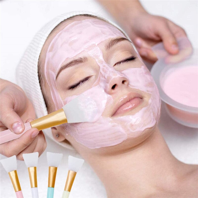 S'AGAPO 1PCS Face Beauty Silicone Facial Mask Brush Soft Head Silicone Brush Homemade Makeup Mask Application Brush