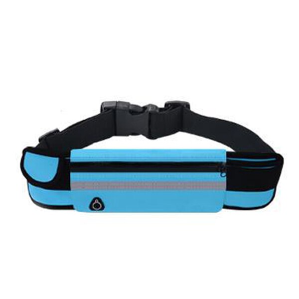 6.5 Inch Sports Running Waist Bag for iPhone Samsung Huawei Outdoor Jogging Belt Waterproof Phone Bag Case Women Gym belt waist: Blue