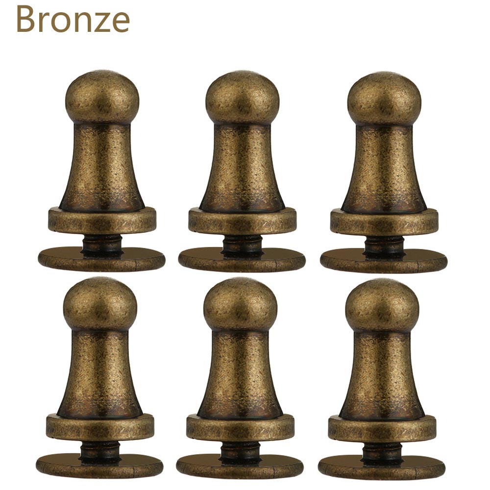10pcs Monk Head Screws Leather Craft Belt Wallet Solid Brass Nail Rivets Screws Bags Accessories Tacks Clothes: bronze / 7x5mm
