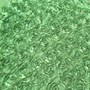 LANLINYING 3D Satin Rose Flower Fabric Material Textile For Sewing Cloth Handmade Wedding Decorate Carpet Cloth D292: green