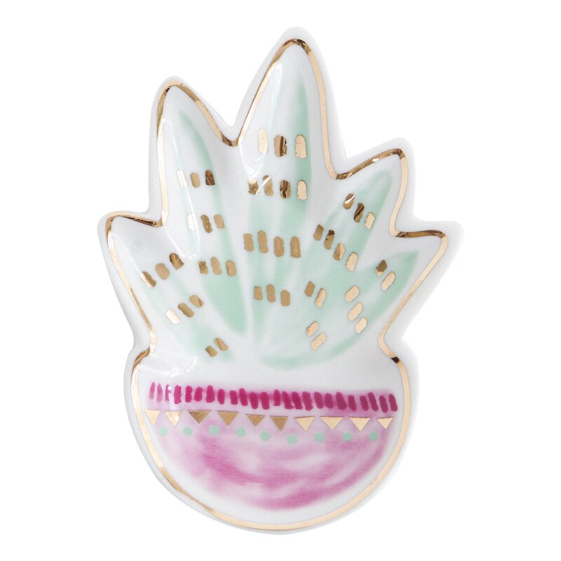 Liten hamsa sun hand flamingo kaktus ananas krona keramisk tallrik tallrik dekorativa smycken prydnad maträtt halsband förvaringsbricka: Ananas