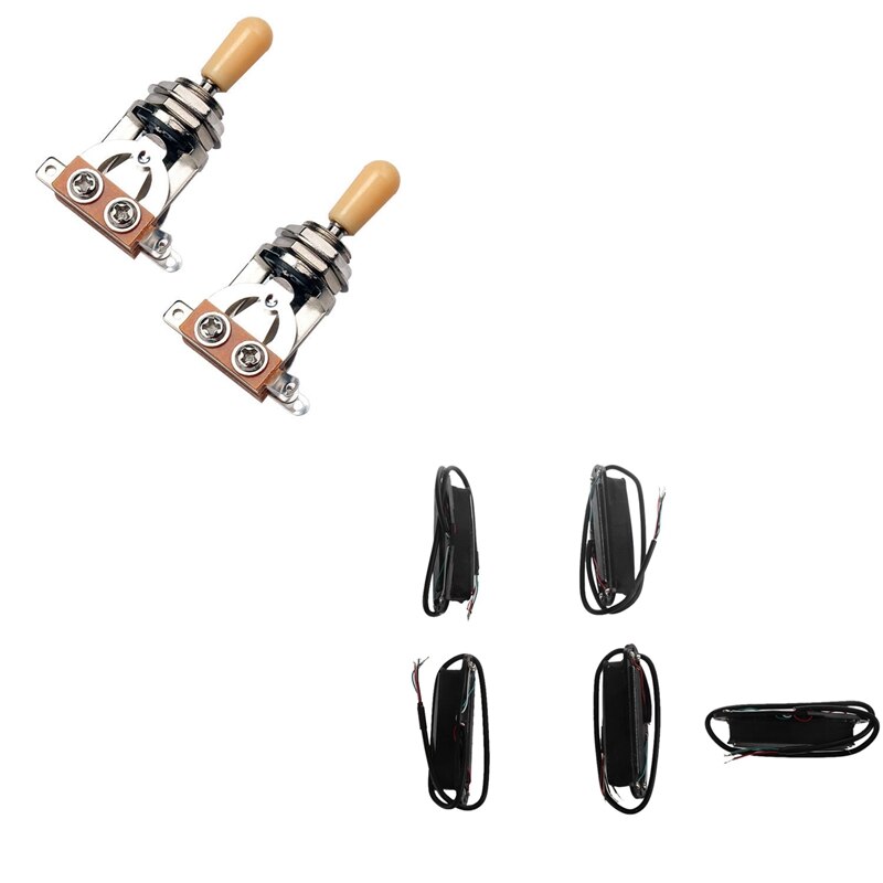 2x metrische 3 -wege-kippschalter für gitarren-tonabnehmer (kurz und gerade) & 5x dual-rail-humbucker-tonabnehmer für gitarrenhals