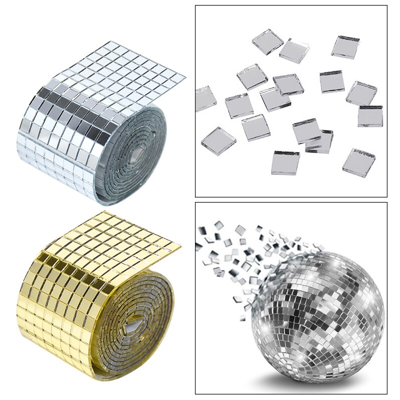 100*4cm espelho adesivo de parede auto-adesivo quadrado mosaico telhas adesivos para casa decoração da parede do banheiro barra de casamento diy bola de discoteca