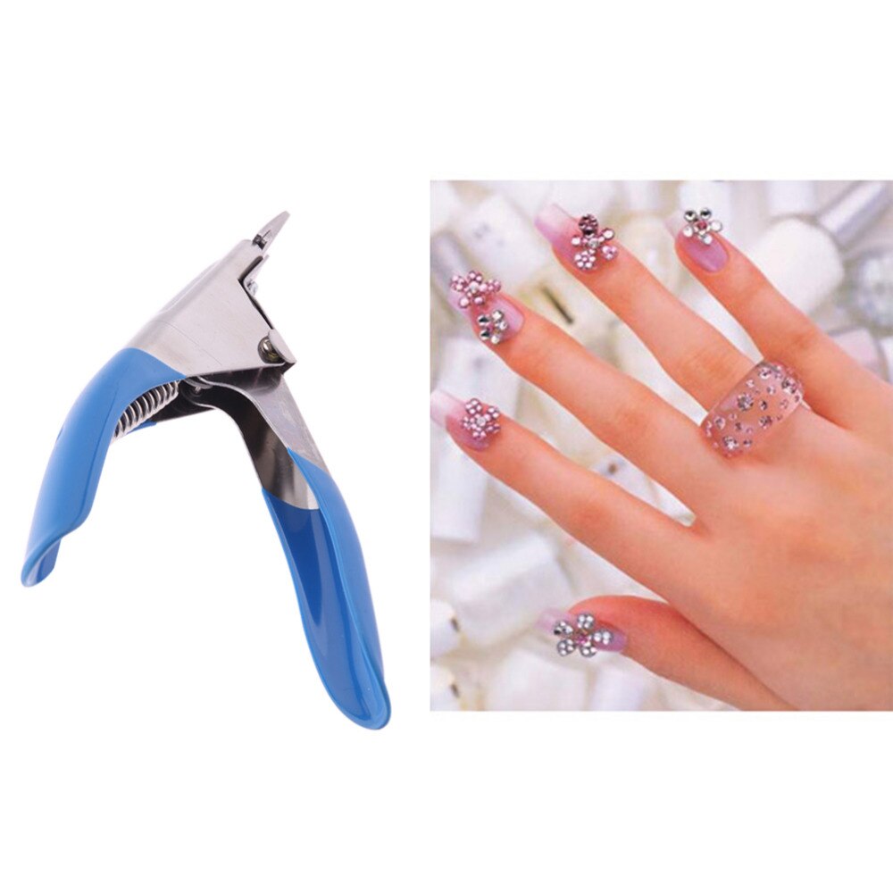 Valse Nail Tips Trimmer Nagels Art Clipper Cutter Nail Tool Rvs Blue Acryl UV Gel Nagelknipper Schaar Manicure