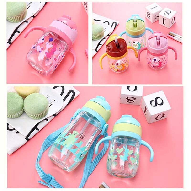 230/450ml schattige babybekers met silicagel voor peuters, kinderen leren eten, drinken, water, fles, trainingsbeker, babyvoedingsbeker