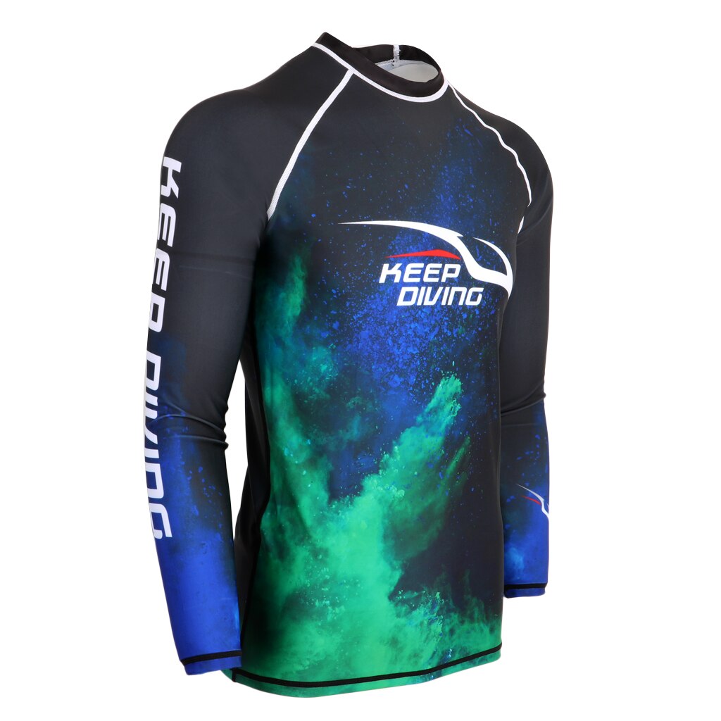 Men Long Sleeve Wetsuit Top Scuba Diving Surfing Snorkeling Rash Guard -UPF50+ UV Protection Quick Dry &amp; Breathable