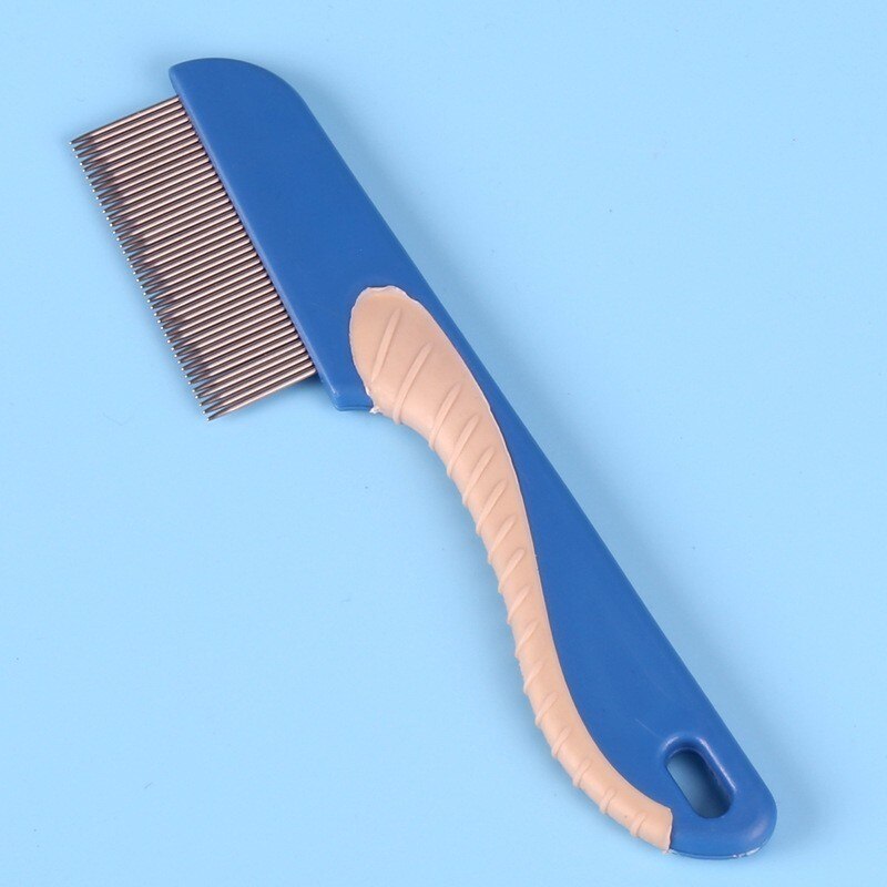 head lice remover hair Comb Stainless Steel Nit Head Hair Lice Comb Metal Fine Toothed Flea Flee With Handle Hairbrush Tools: Short blue