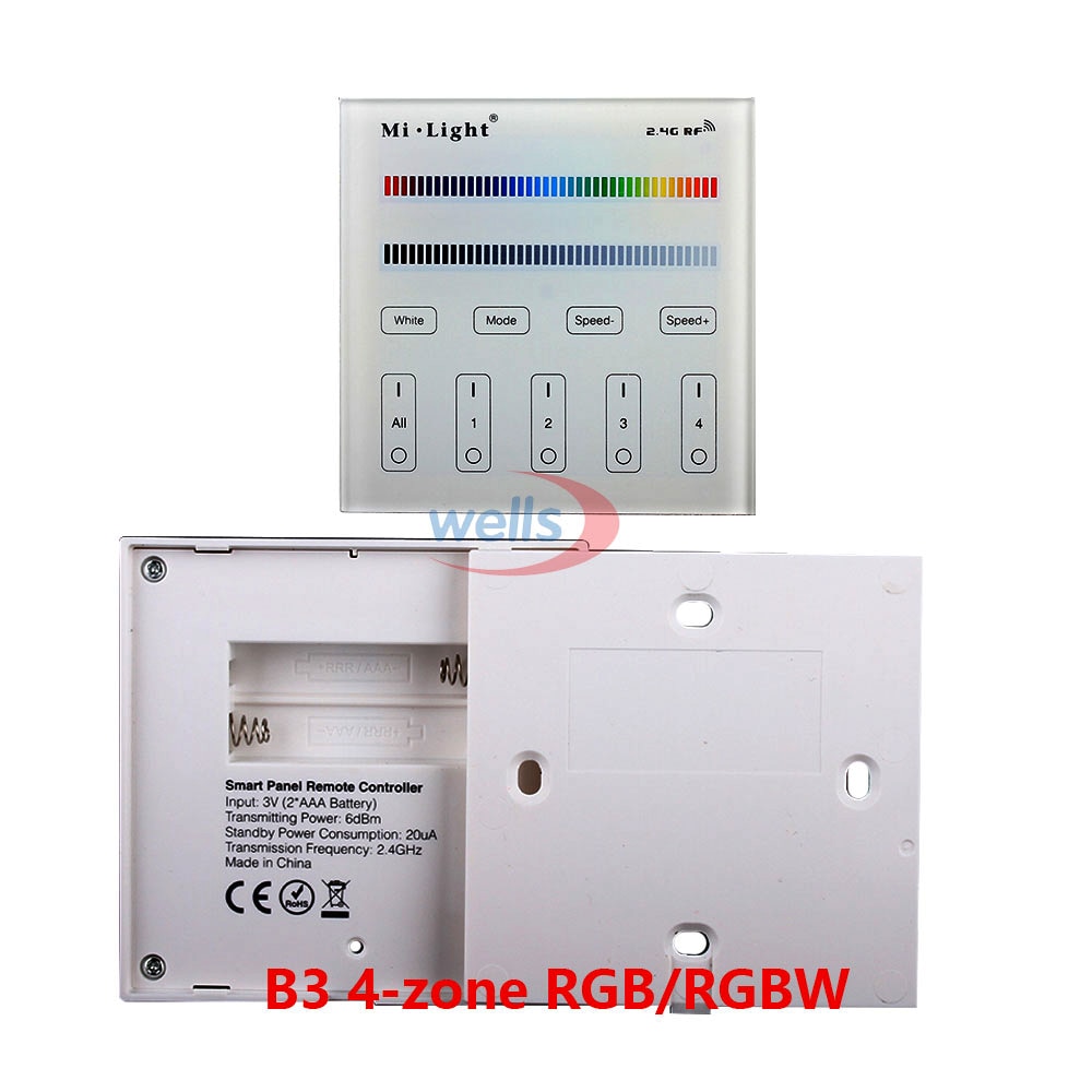 B1/B2/B3/B4 2.4G 4-Zone Smart LED Touch Panel Remote Controller led Brightness Dimmer for RGB/RGBW/CCT/RGB+CCT led strip light