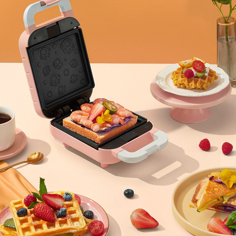 600W Electric Iron Sandwich Maker Machine Egg Cake Oven Breakfast Machine 220V Sandwichera Electrica Multifunctional