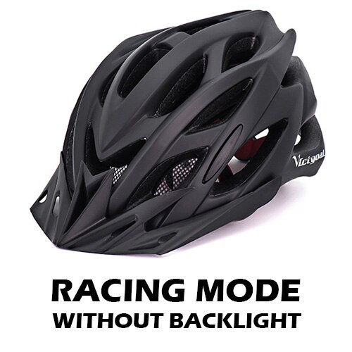 VICTGOAL Fahrrad Helm Licht Radfahren Helm Sonnenblende LED-hintergrundbeleuchtung Sicherheit MTB Berg Straße Fahrrad Helme Angeformten: Schwarz Nein LED