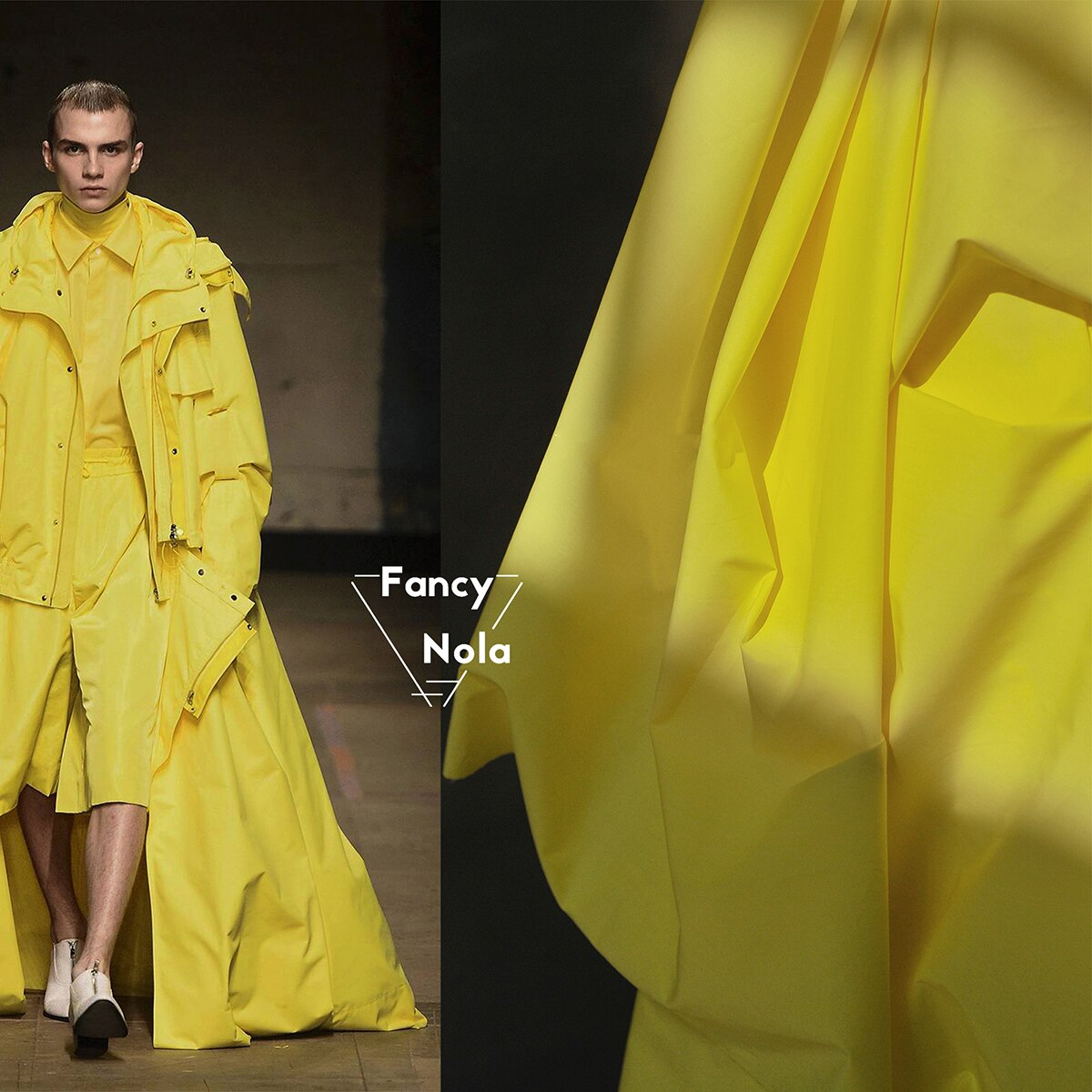 Cheese Yellow Shirt Fabric 100% Cotton High-Count High-Density 145cm Width Cloth Thin Type Slightly Perspective SS003