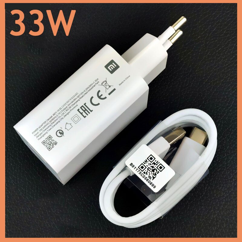 For Xiaomi Mi 33W EU Turbo Fast Charging Adapter 5A Quick Charger Type C Cable For MI 11 11T 10 10T Pro Poco X3 NFC F3 M3 X3 Pro: EU add 1M cable