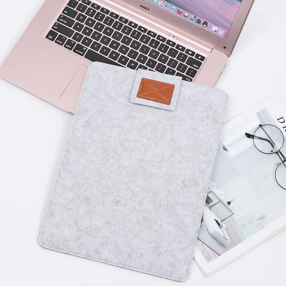 Anti-kras vilten beschermhoes Laptoptas Tabletbescherming Case Pouch Light Sleeve voor 11 13 15 inch iPad Pro Kindle Macbook
