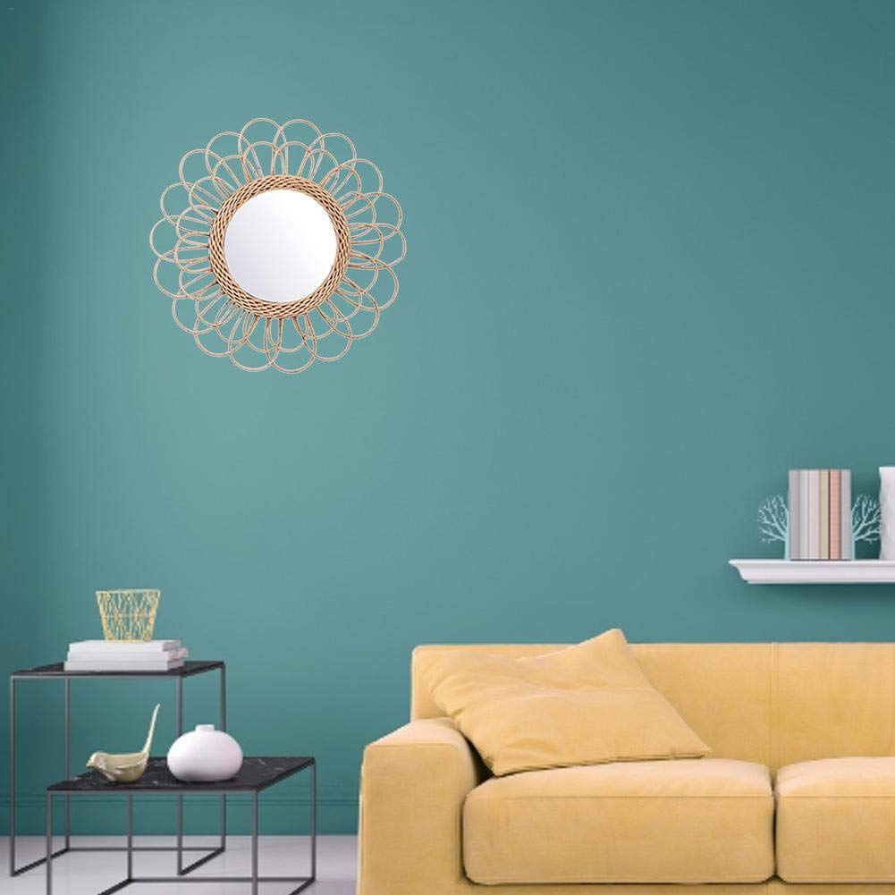 Äskettäin riippuva peili rottinki auringonkukka pyöreä seinäpeili boho paju pukeutuminen meikki peilit innovatiivinen art deco pyöreä peili