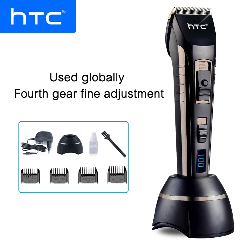 HTC Wireless AT-760 Hair Clipper Rechargeable Ceramic Hair Trimmer Electric Shaver Barber Hair Cutting Machine Haircut