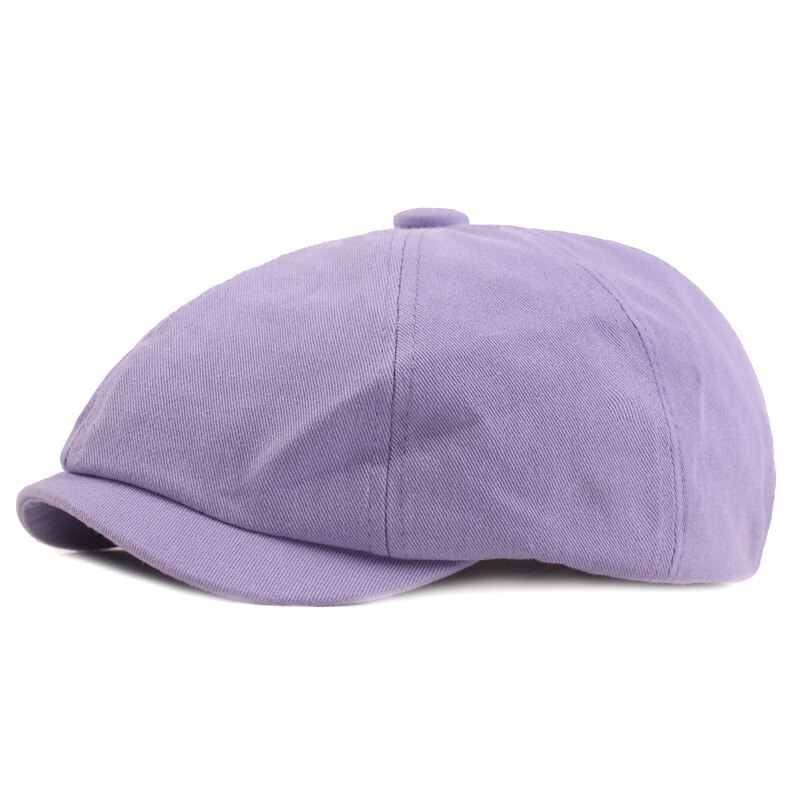 Octagonal Hats Men Captain Painter Woman Beret Casual Newsboy Hat Spring Summer Autumn Retro Beret Hat Octagonal Cap Male: Purple