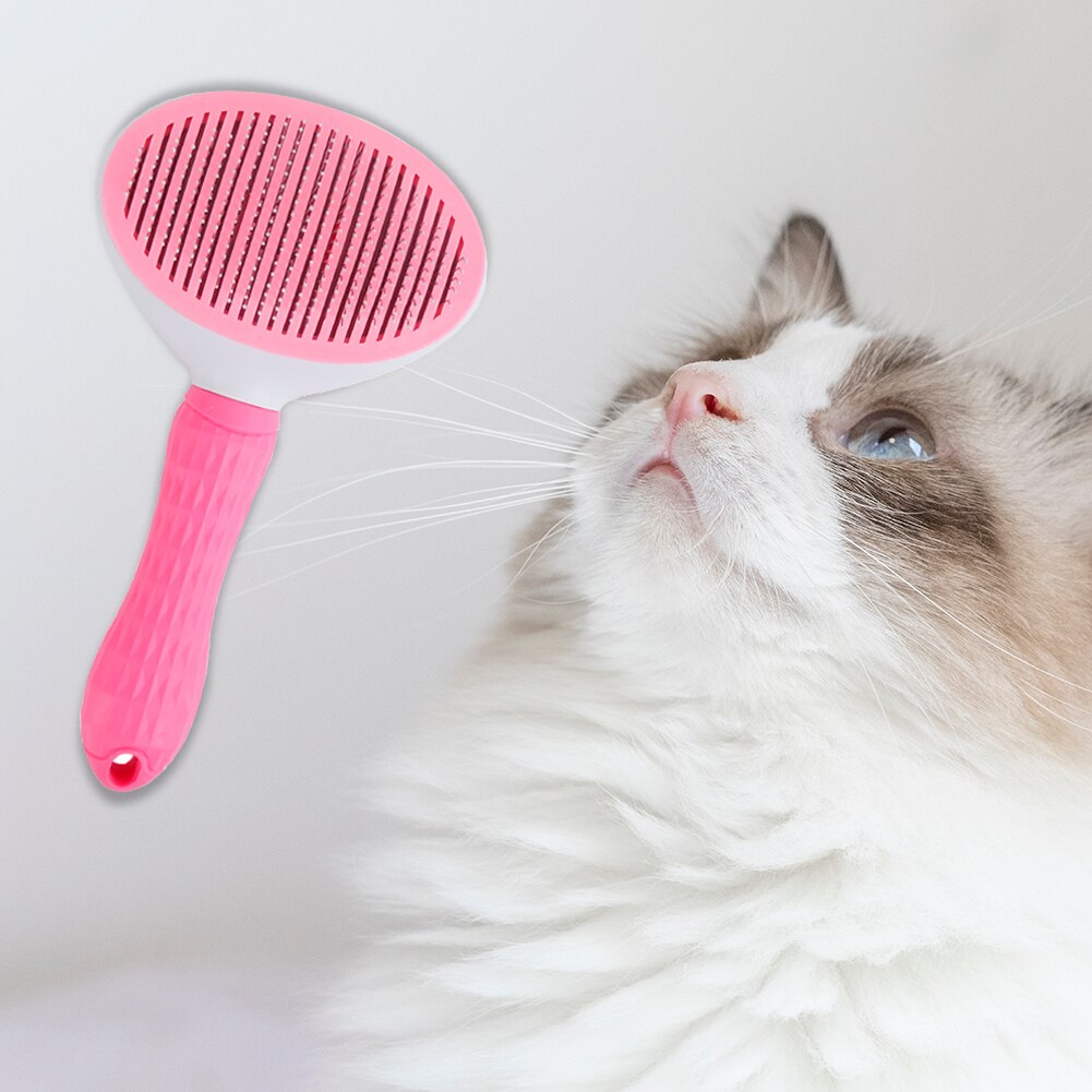 Pet Comb Self Cleaning Slicker Brush Dog Cat Removes Undercoat Tangled Hair Massages Particle Improves Circulation Skin-friendly
