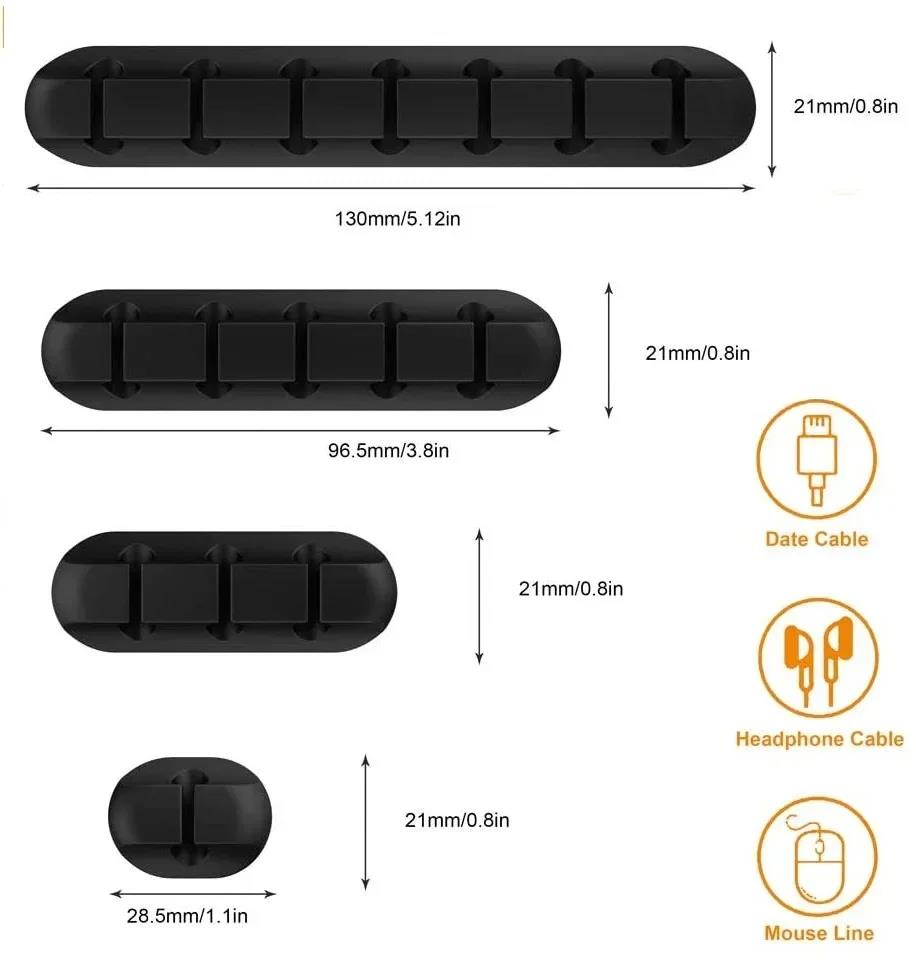 Cable Organizer Silicone USB Cable Winder Desktop Tidy Management Clips Cable Holder For Mouse Keyboard Headphone Wire Organizer