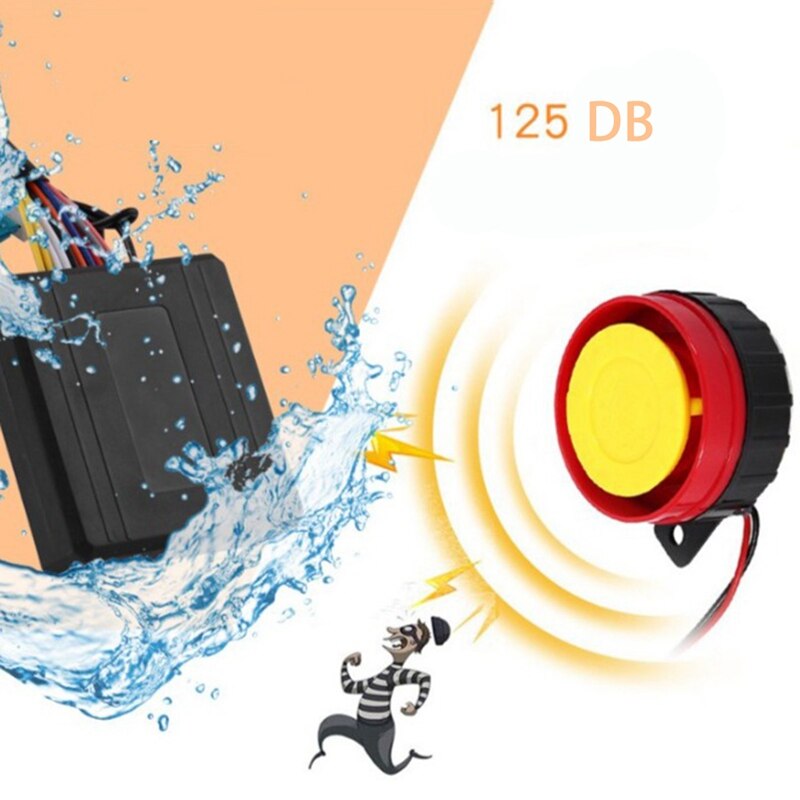 12V Universal Motorcycle Alarm System Scooter Anti-theft Security Alarm System Remote Control Key Fob Anti-theft