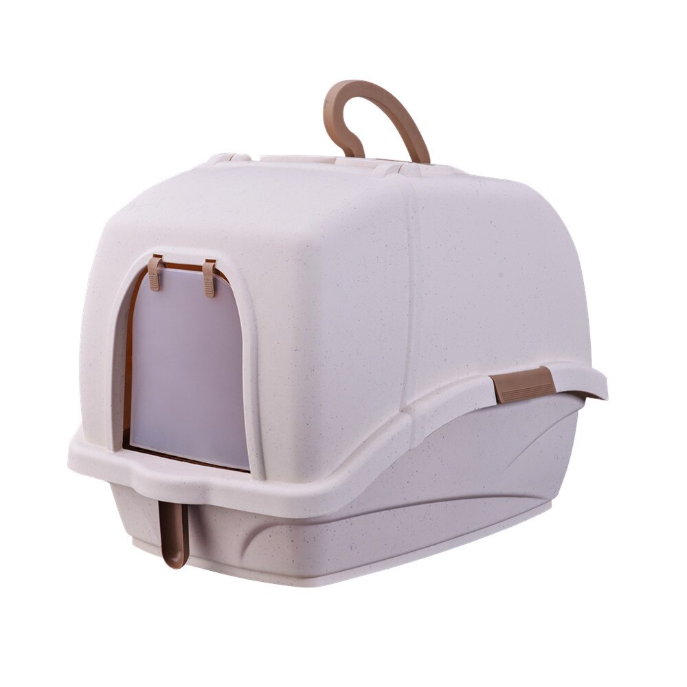 Portable large litter box hooded large space toilet with handle and bucket easy to clean, deodorant and spill-proof