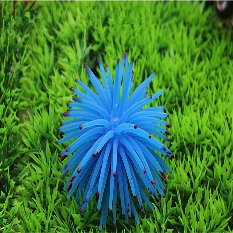 Sucker Coral Aquarium Artificial Coral Plant Glowing Artificial Jellyfishes Underwater Landscape Fish Tank Aquarium Accessories: Blue