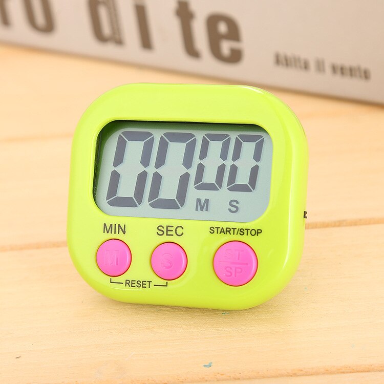 LCD Digital Kitchen Countdown Alarm Clock Timer with Stand Kitchen Timer Practical Cooking Timer Alarm Clock: green