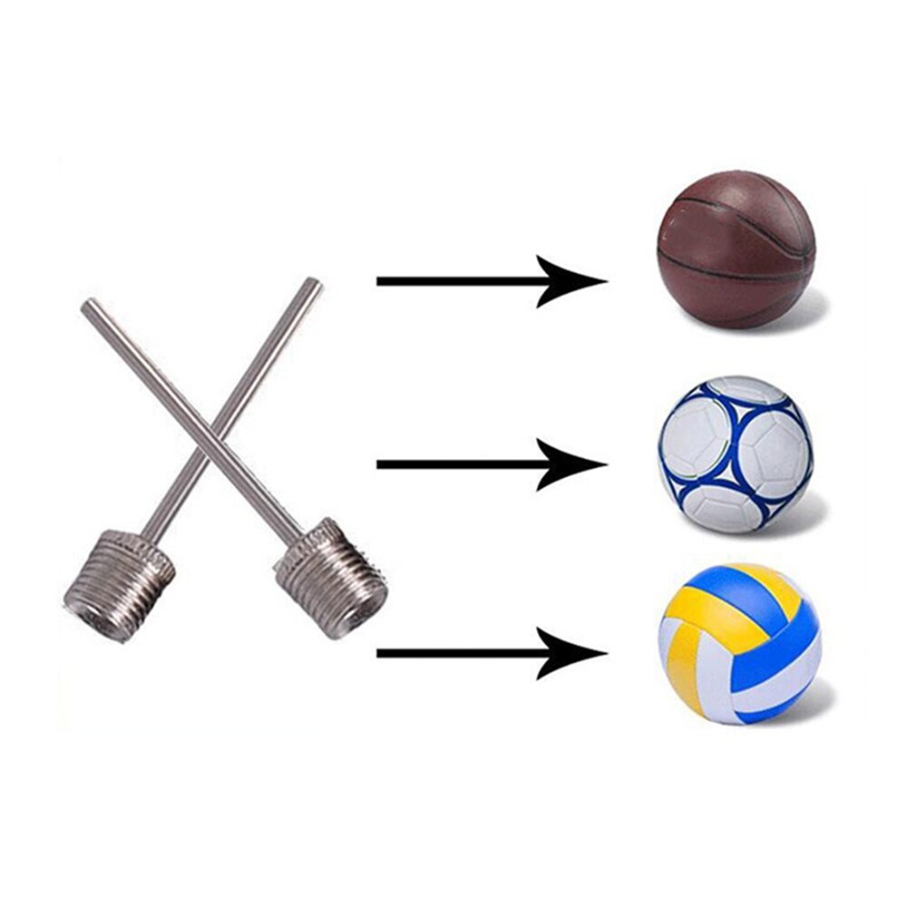 10 st sport boll uppblåsande pump nål för fotboll basket fotboll uppblåsbar luft ventil adapter rostfritt stål pump stift