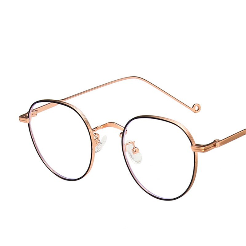 Anti-Blue Light Women Optical Myopia Eyeglasses Classic Vintage Rounds Metal Glasses Frame Men Computer Eye Glasses