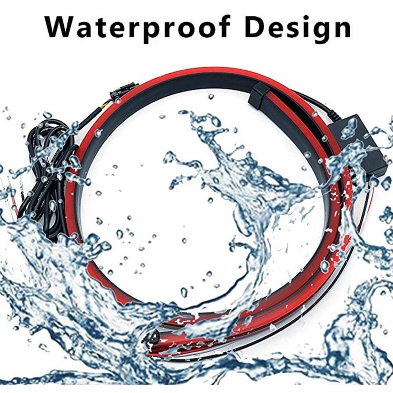 1 set Universal 100cm Flexible LED High Mount Stop Car Turn Drive Rear Tail Warning Auto Waterproof Red Stop Lamp Car Style