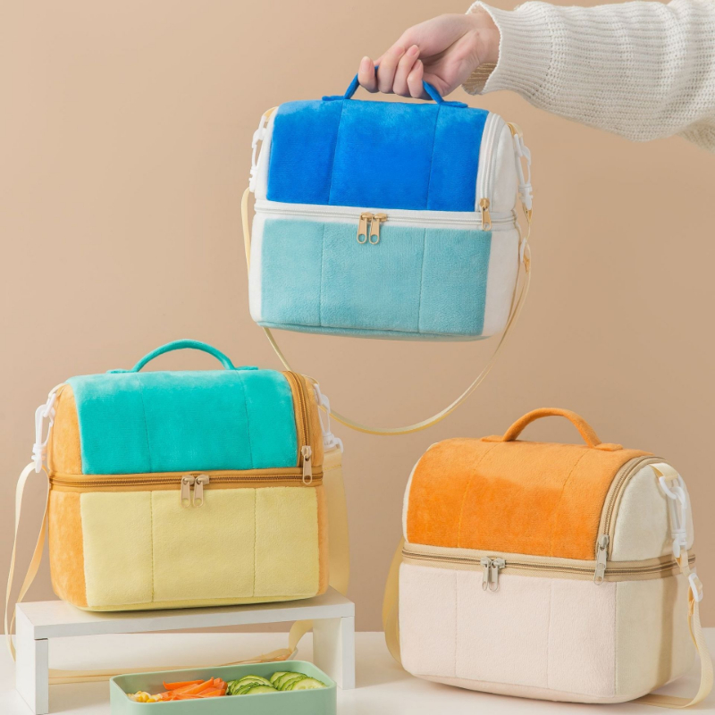 Bento bag large-capacity portable aluminum foil thickened insulated lunch box bags Double Large Capacity Picnic Bag