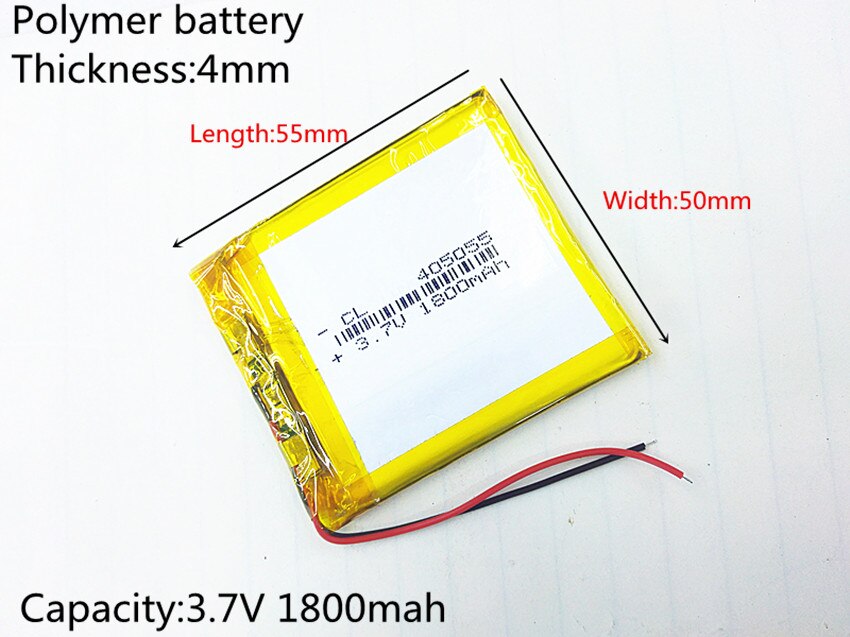 3.7V 1800mAh 405055 Lithium Polymer Li-Po li ion Rechargeable Battery cells For Mp3 MP4 MP5 GPS PSP mobile bluetooth