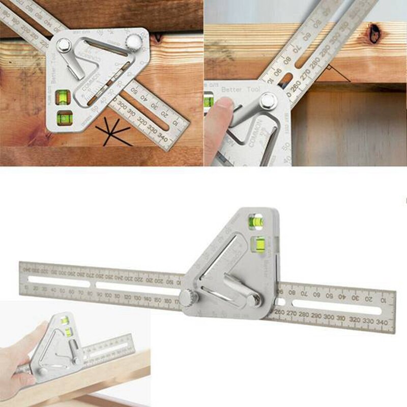 Multi-Function Woodworking Ruler Multi-Function Engineer Angle Woodworking Ruler Combination Measuring Square Ruler