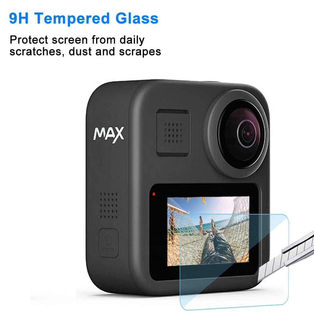 Funda protectora para GoPro Max 360, tapa de objetivo, accesorios, carcasa de película de vidrio templado