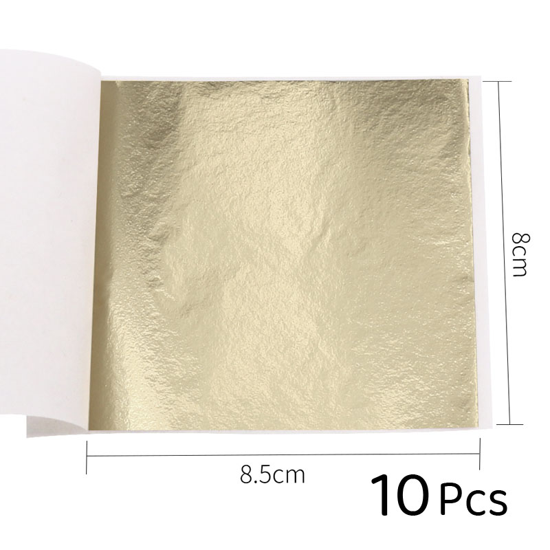 Papel folha de ouro rosa imitação ouro 50 peças/10, folha de ouro prata vermelha arte artesanato design papel faça você mesmo decoração folhas 8x8.5cm: Light Gold-10