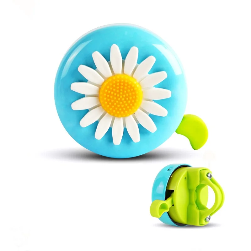 Klaxon de vélo coloré pour enfants, cloche de vélo drôle pour filles, détruire AndrFlower pour guidon, plastique en alliage, alarme sonore, anneau de cyclisme: YELLOW