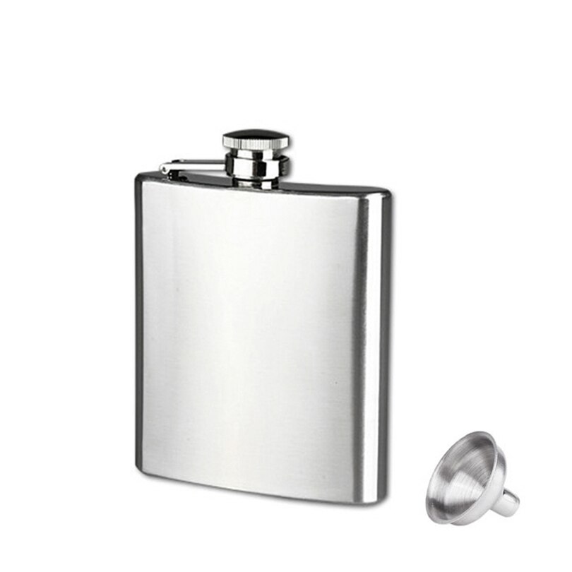 Stainless steel hip flask + funnel 4 5 6 7 8 10 oz Stainless Steel Hip Liquor Alcohol Flask Cap + Funnel F80: 7oz