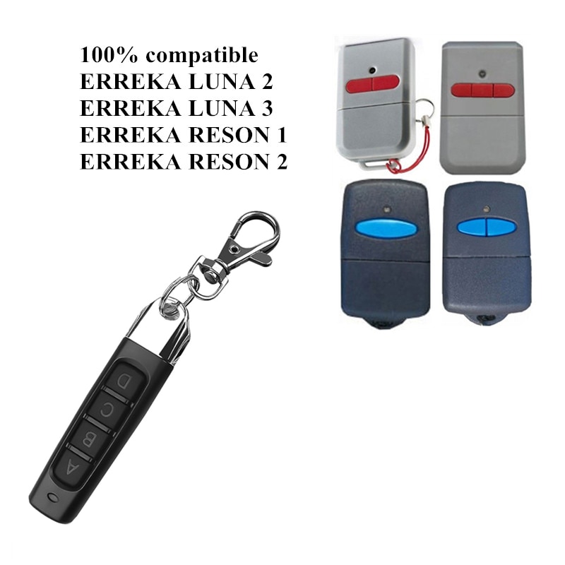 Mando clon SMG ERREKA Vario LUNA/RESON1/RESON2, transmisor remoto para garaje, , 433MHz, luz azul, 4 canales