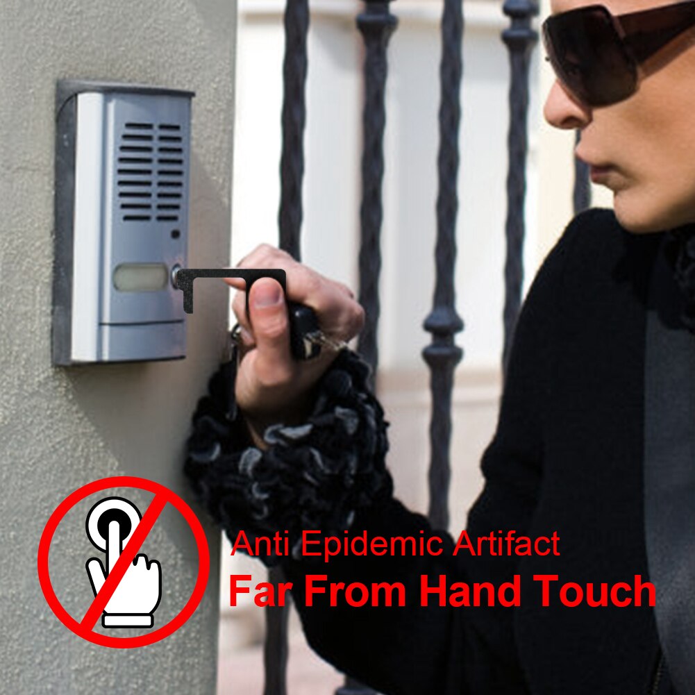 Portable No Touch Press Elevator Button Contactless Door Opener Handle Key Grip Hygiene Hand Anti-bacteria Keychain Contact-free
